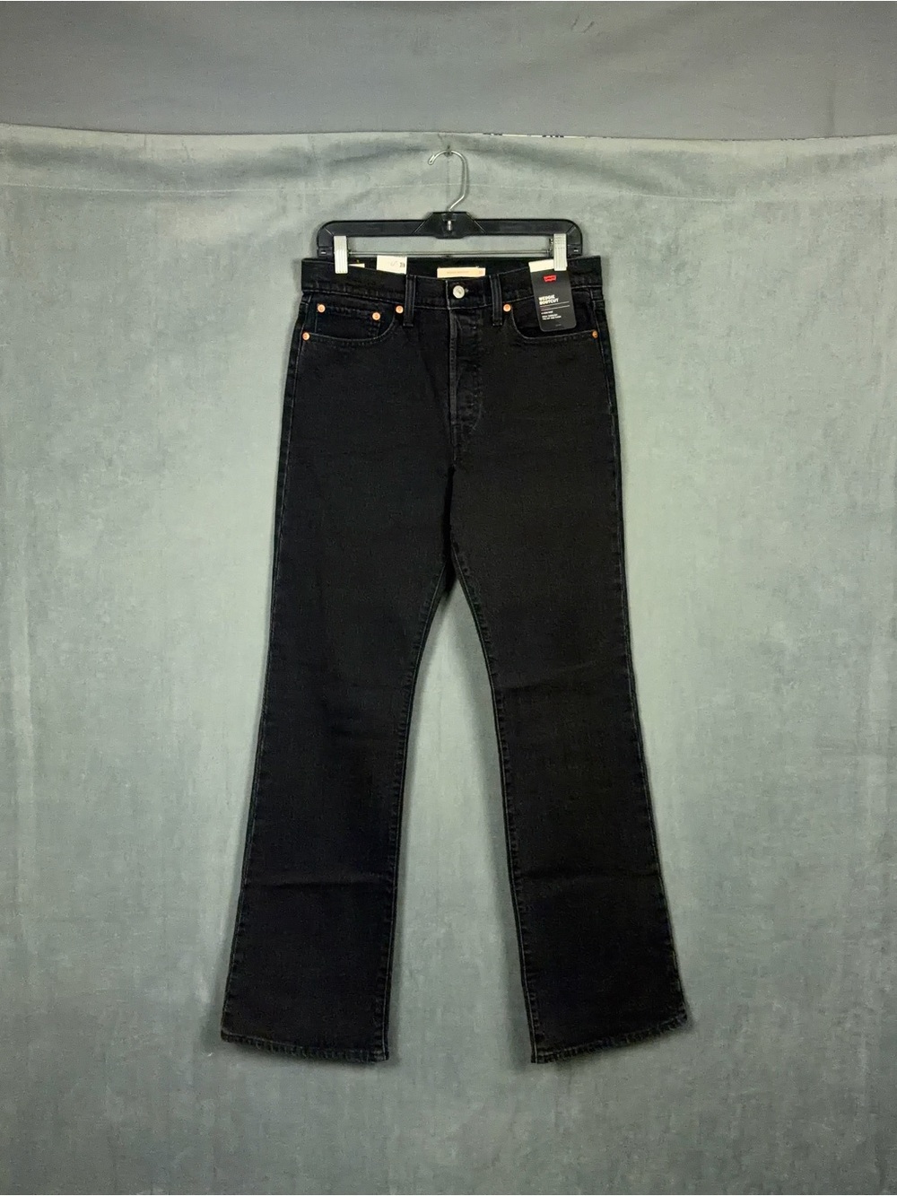 Levis Wedgie Bootcut Jeans Womens Size 30x34 Black High Rise Western NWT